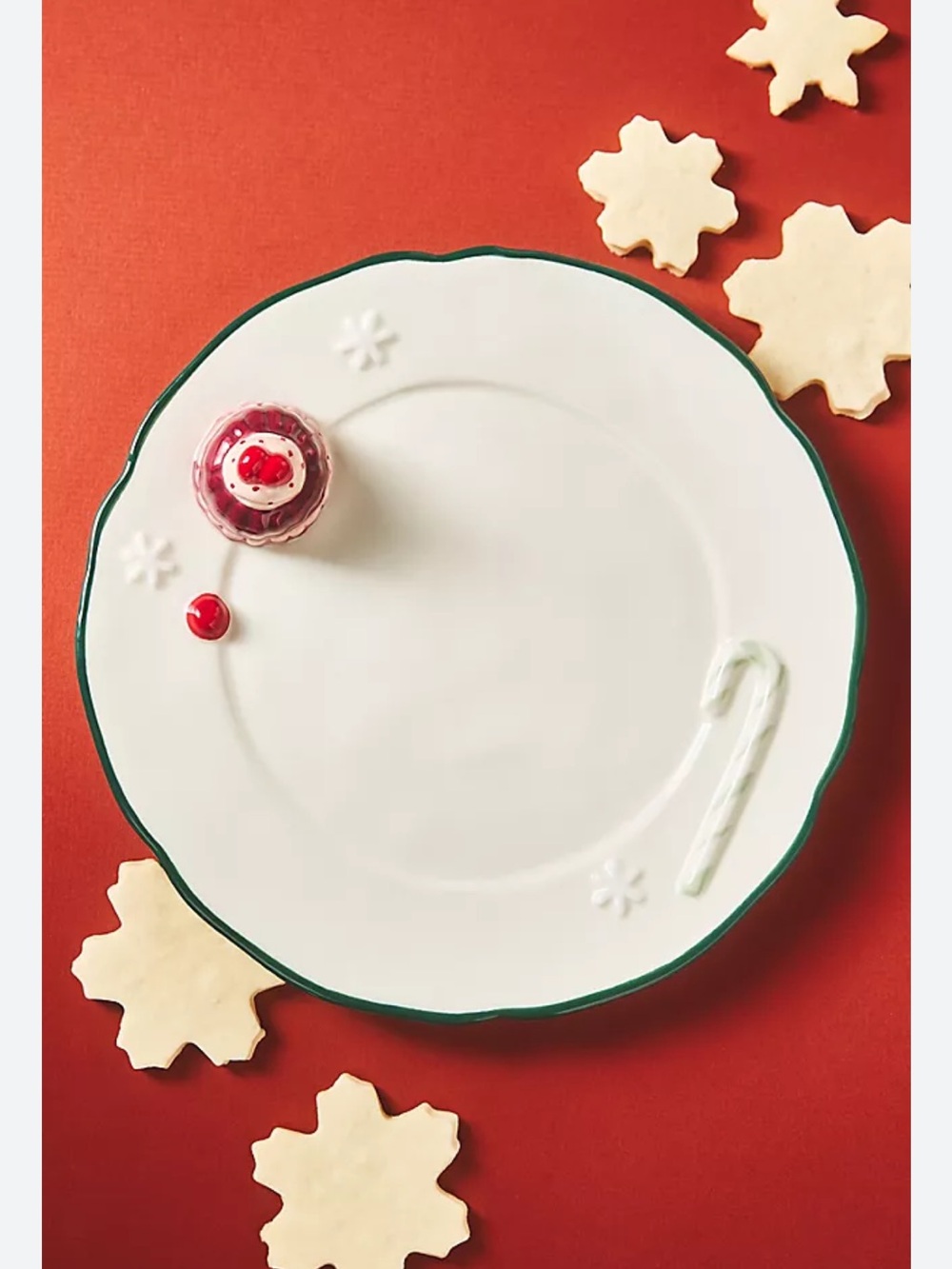 Anthropologie Holifaye Stoneware Dessert 3D Ceramic Raised Plate Holiday NEW